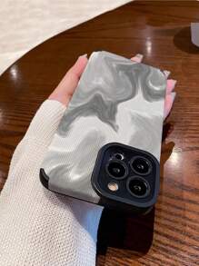 1pc Ombre Gradient Pattern Soft Faux Leather Texture Drop-Proof Phone Case Compatible With Apple And