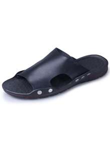 Summer New Anti-Slip, Wear-Resistant Soft Bottom Men's Beach Flip-Flops - Black - View 4