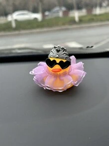 زخرفة سيارة جذابة بشكل بطة لوحة القيادة 1قطعة - أصفر - مشاهدة 4