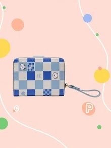 Ví ngắn phong cách Anh và Âu Mỹ 2024 dành cho nữ, họa tiết thỏ caro, dung tích lớn, túi đựng đồ caro thời trang, ví cầm tay nhẹ sang trọng kiểu dáng đại học - Nhiều màu - Xem 8