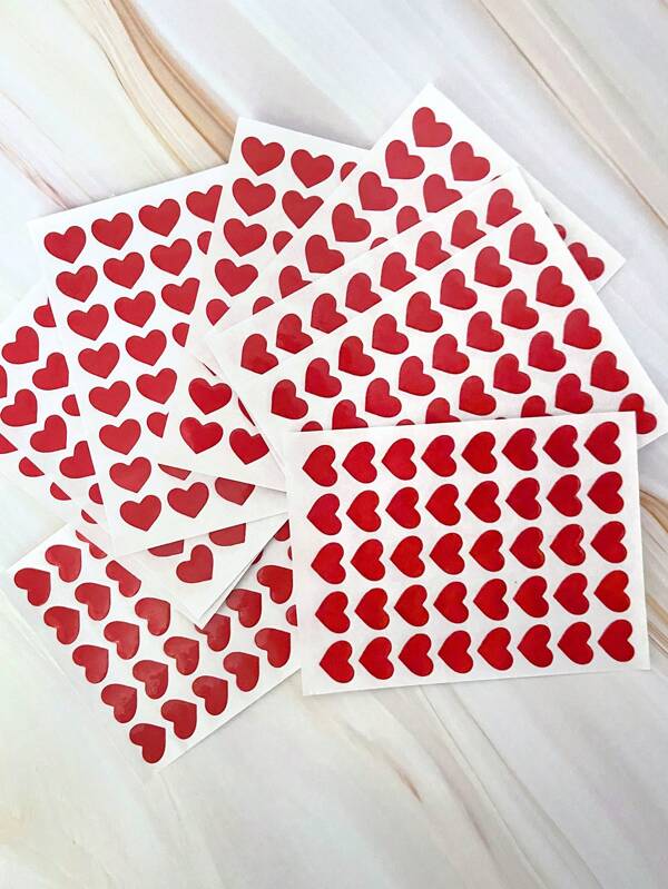 1 Paquete/10 Piezas Pegatinas De Recompensa En Forma De Corazón Rojo, Pegatinas De Voto Y Elogio De Amor Escolar