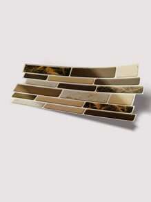 SUPSTICKER 1/25/40片装仿大理石纹理2D效果厨房防溅板贴纸，自粘式，深棕色大地色系，防水，加厚，易撕易贴，家居装饰壁纸，9.84x4.72英寸 - 彩色 - 查看 5