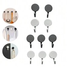 3 Ganchos Adesivos Para Pendurar Objetos de Até 1kg Preto - Preto - Visão 3