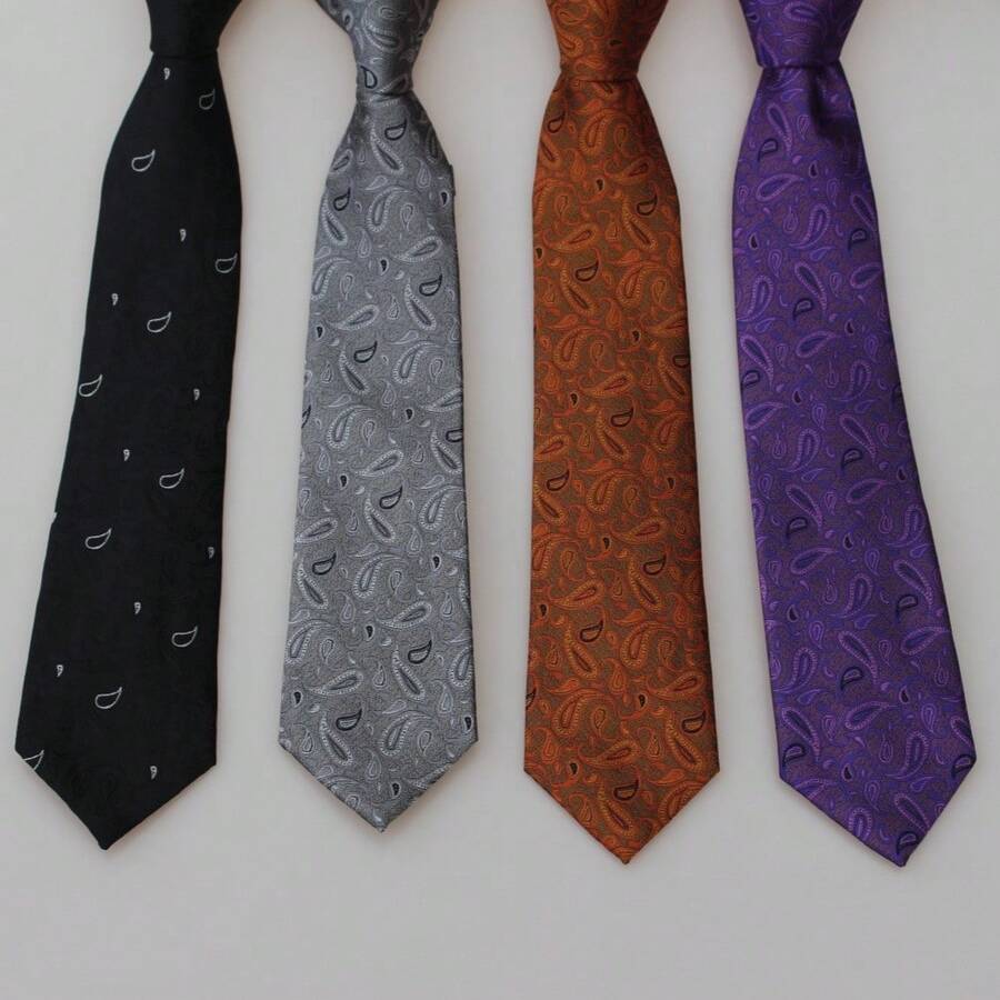 1套麻花紋織造的聚酯結紮帶，設有波斯花紋設計，是男士正式商務穿著配件，派對禮物 - 套裝 - 查看 1