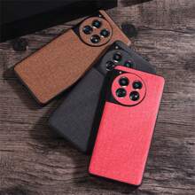 New Woven Fabric Texture Phone Case For Oneplus 12/11/Ace 2 Pro Flip Leather Phone Case Oneplus 11 - Black - View 5