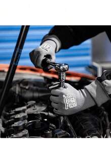 1 双通用工作手套 PU 涂层针织手套，厨房、浴室、家居、家居用品 - 灰色 - 查看 3