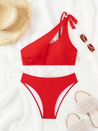 Women's Sexy Solid Color Bikini Set, Suitable For Vacation, Beach And Pool Summer
