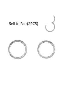 2入組外科鋼小鼻環/身體夾環16g 18g 20g,用於穿透tragus Septum Cartilage,適用於女性男性女孩禮物 - 銀色 - 查看 9