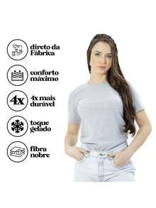 Kit 5 Basic Women's T-Shirts 100% Cotton Perfect Fit - 彩色 - 查看 10