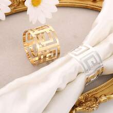 6 cái Khách sạn Nhẫn Khăn Ăn , Kim loại Thiết kế rỗng Với Chinese Mẫu Cho đám cưới Yến tiệc Và Bữa tối Bàn Đồ trang trí - gói vàng 6 - Xem 4