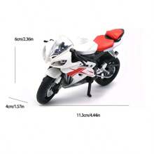 仿真摩托车模型儿童玩具摩托车摆件滑行摩托车油箱合金胶轮精美摩托车男孩生日礼物房间装饰 - 白色 - 查看 3