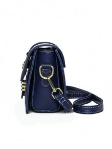 PINCNEL Fashionable Patchwork Embroidered Crossbody Bag In Navy Blue, Best Mother Day Gifts Ever - Navy Blue - View 6