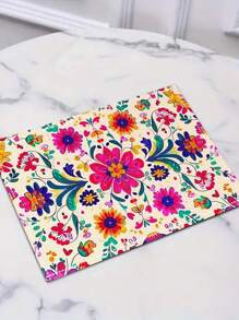 4pcs Mexican Bohemian Moroccan Mandala Patterned Placemats, Heat Resistant Dining Table Mats, Coasters For Coffee, Drinks And Bowls, Washable, Holiday Party Decoration For Farmhouse, Hotel, Restaurant And Kitchen - Hot Pink - View 5