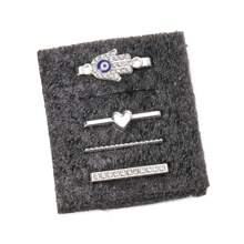 4pcs/Set Silvery Metal Creative Palm Eyes Watch Band Charms Decoration Ring Compatible With Apple Watch Bands Accessories Compatible With Galaxy Watch Series Strap Charm