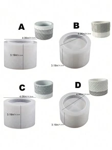 Moldes de silicona, resina epoxi, cemento y yeso de patrones en relieve de escamas de peces, hojas y flores para tazas y soportes de velas de aromaterapia, ollas y moldes para macetas de decoración del hogar - molde de silicona blanco - Ver 2