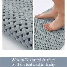 1pc Bathtub & Shower Mat, Anti-Slip Shower Stall Mat With Drainage Holes And Suction Cups, Soft Machine Washable Bathroom Shower Mat, Bathroom Accessories, Bathroom Decorations, Kitchen Area Carpet, Laundry Room Fall Decor Back To School