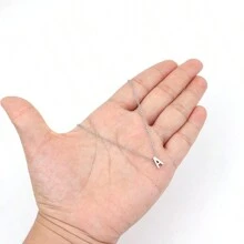 A-Z字母吊坠项链，女士不锈钢链项链 - 銀色 - 查看 4