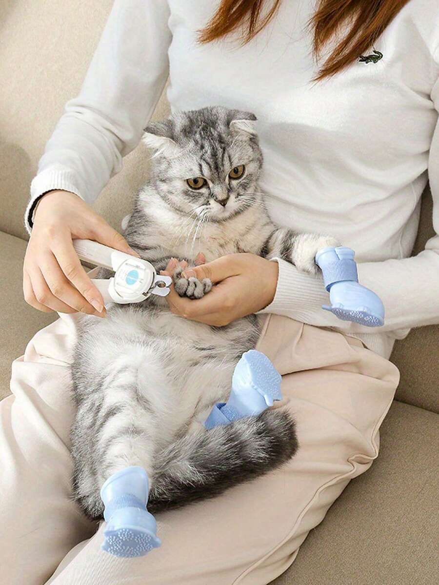 4pcs Pet Dog Rain Boots, Puppy Rain Boots, Pet Shoes Cat Paw Covers Pet