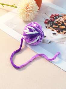 1pc Rainbow Ball Knitted Cat Toy, Funny Stress Reliever & Pet Teaser, Plush Chew Resistant - Multicolor - View 13