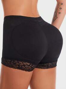 1 件女士加厚臀部塑身短裤收腹蕾丝高腰塑身短裤塑身内裤防走光内裤瘦身短裤紧身内衣塑身衣瘦身产后内裤舒适塑身内裤，带腹部控制和臀部提升 - 黑色 - 查看 1