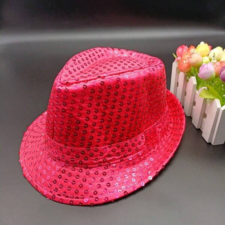 Mũ Jazz cho người lớn và trẻ em dùng để biểu diễn trên sân khấu có đính sequin, cho Ngày thiếu nhi, Chương trình khiêu vũ, Tiệc ngày lễ, Làm quà tặng cho nam và nữ trong lễ Halloween - A - Xem 10