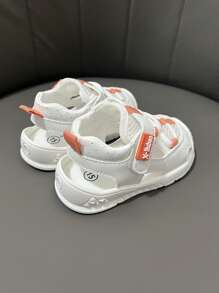 1pair Unisex White Summer Sandals For Toddlers, With Anti-Collision Toe And Breathable Mesh - Orange - View 11