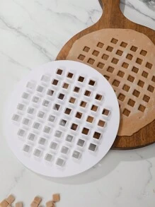 1 Pieza Cortador De Pastel Y Separador De Queso Y Bandeja Para Hornear Pizza Y Molde Para Galletas Redondo Y Cortador De Tarta De Manzana Y Prensa Con Patrón De Rejilla - Blanco - Ver 4