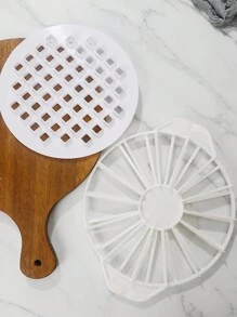1 Pieza Cortador De Pastel Y Separador De Queso Y Bandeja Para Hornear Pizza Y Molde Para Galletas Redondo Y Cortador De Tarta De Manzana Y Prensa Con Patrón De Rejilla - Blanco - Ver 5