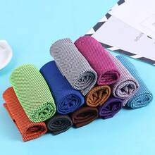 1pc Cooling Towel For Outdoor Sports, Labor, And Perspiration, Quick Dry Polyester Fiber Cold Feeling Towel - Blue - View 2