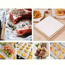 100張即棄式熱狗紙預裁剪蠟紙,食物籃靈活抗油糊紙,油脂防護三明治包裝紙,防油食品托盤紙墊 - 白色 - 查看 7