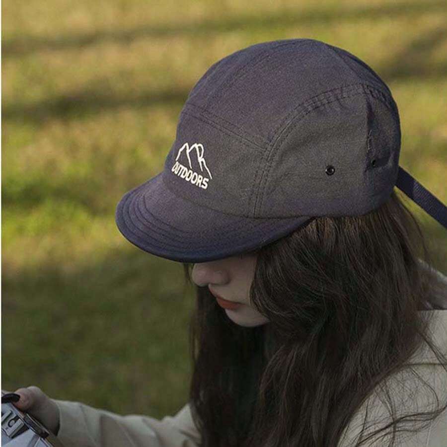 時尚工裝風格日式短帽與刺繡棒球帽，男女適用，適用於春夏戶外街頭 - A - 查看 1