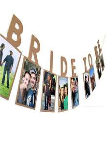 9pcs Wedding And Engagement Photos Hanging Tags Flag Banner, Vintage Photo Frame, Decorate Background Photo Props - Multicolor - View 3