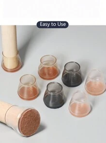 Felt Tpr Table And Chair Leg Covers, Silent Chair And Stool Foot Pads, Chair Leg Protectors, Anti-Noise Anti-Wear Desk And Chair Leg Pads, Stool Foot Covers