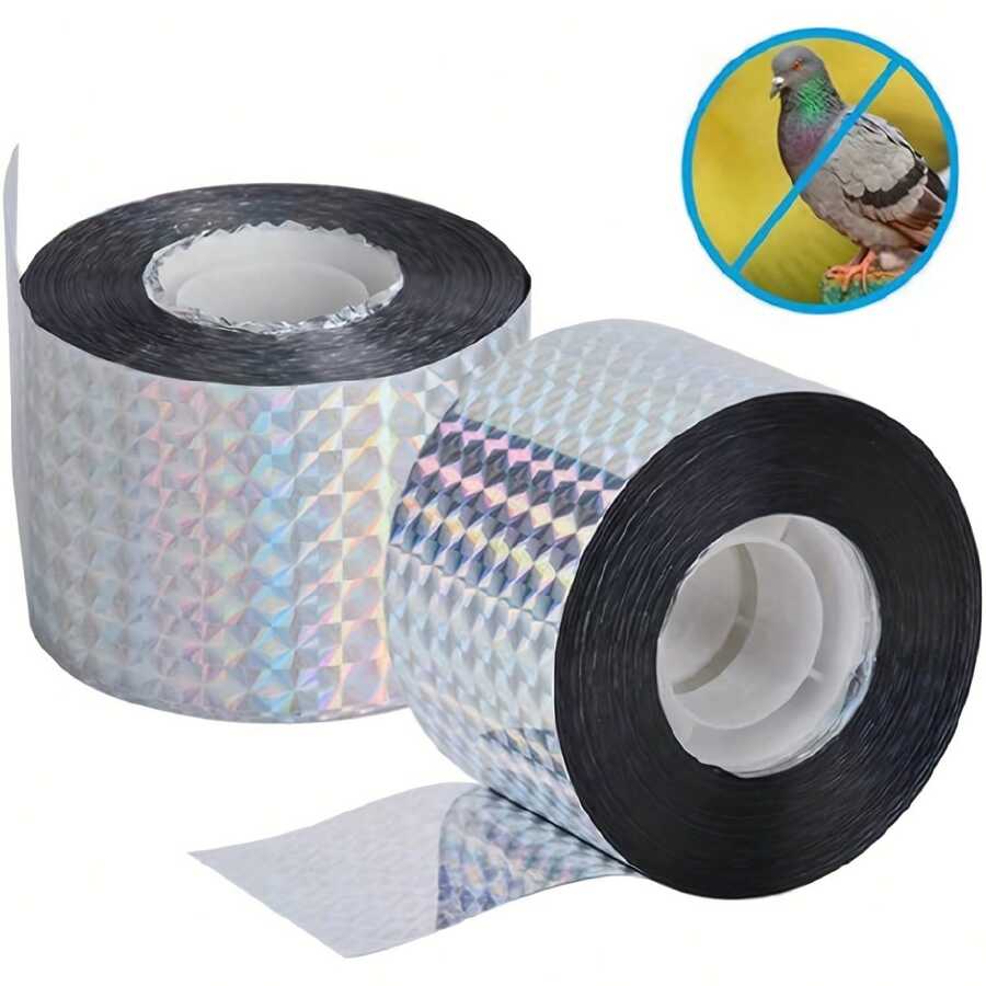 2 Rolls Bird Reflective Tape, Effective Bird Repellent Deterrent For