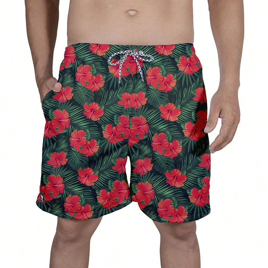 Men Beach Shorts - 黑色 - 查看 1