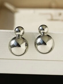 2入組豪華＆復古＆極簡＆多用途＆輕奢＆時尚＆潮流金色球形耳環(女款),適用於假期、節日、派對、婚禮、購物、工作等場合 - 耳環 - 查看 8