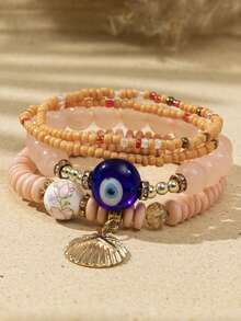 4pcs Boho Ngày lễ Phong cách Thủ công Bộ vòng đeo tay Với Vượt qua , Mắt ác , Hamsa , Lòng bàn tay , , Tua , lột vỏ Và Cơm Hạt , Hoàn hảo Đối với Của phụ nữ Mỗi ngày , Giải trí , Kỳ nghỉ , Buổi tiệc Mặc In Mùa Xuân Và Mùa hè - Nhiều màu - Xem 10
