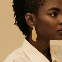 时尚不对称几何造型吊坠耳环，百搭风格 - 幾何耳環 - 查看 8