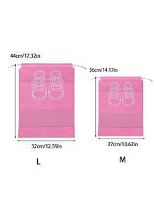 旅行鞋收納袋防塵防潮防霉透明鞋裝袋，商務旅行和旅遊必備 - 粉色 - 查看 5