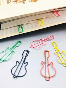 10/30/80 Pcs Guitar Shape Paper Clips 6 Colors-Mixed, Metal Paper Clips Musical Notes Clips Music Office Accessories For Desk Bookmark Office School Notebook Back To School - Mixed Colors(Guitar) - View 4