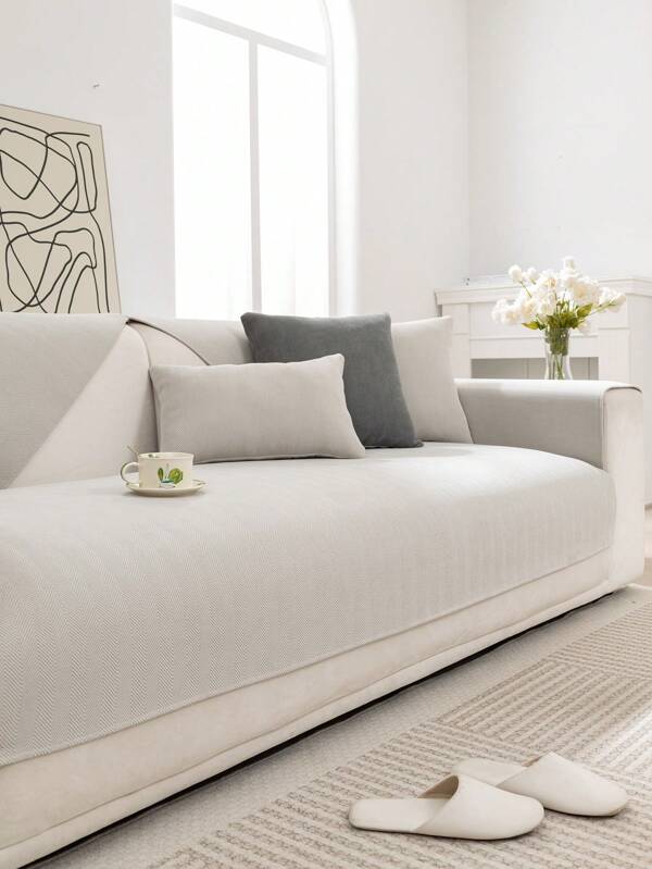 1pc Sofa Seat Cushion Cover, Universal Fit, Modern Simple Style, Slip-Resistant