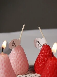 4入組紅色草莓香氛蠟燭，家居裝飾芳香蠟燭，適用於草莓派對 - 紅色4裝 - 查看 6