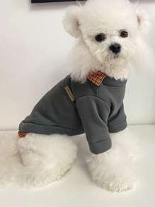 寵物衣服,冬季,2合1帽衫設計 - 灰色 - 查看 8