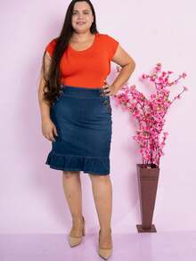 Plus Size Blouses - 橘色 - 查看 2