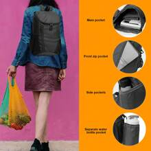 Mochila Viaje Cabina Avion 40x20x25 Ryanair, 20L Mochila Plegable Ultraligera Mochila de Viaje Impermeable Mochila para Trekking Pequeña Mochilas de Senderismo para Hombres Mujeres, Negro - Negro - Ver 2