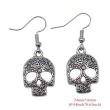 1 Miếng Gothic Thiết kế Skull Vật rủ xuống Hoa tai Với Mô hình , Hợp kim kẽm NỮ Cô gái Creative Qủa tặng - Bạc - Xem 6