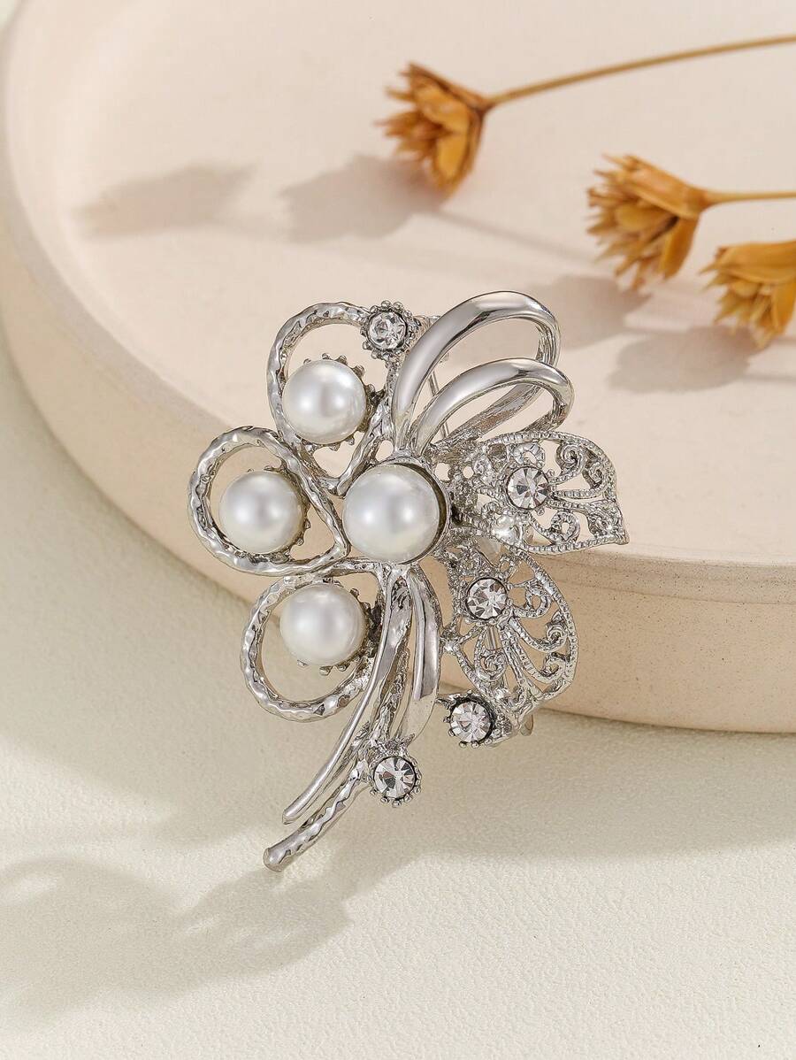 1pc Pearl Brooch, Unusual Design For Clothing, Hat, Bags, Flowers Pins For Women Accessories for