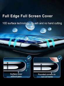 3 片装水凝胶屏幕保护膜适用于 [非钢化玻璃] 生日、家人、朋友礼物手机屏幕保护膜、手机配件防水防震防摔防刮防指纹全覆盖 - 無色 - 查看 6