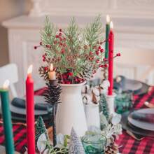 10 piezas de ramas de pino artificiales, hojas de ciprés artificiales, diseño de aguja de pino de imitación, adecuado para arreglos de boda, decoraciones de Año Nuevo, regalos de cumpleaños, decoraciones para colocar en mesas de fiestas de cumpleaños, cestas de flores de boda, decoraciones para el hogar, restaurantes, dormitorios, decoraciones de alféizar, Día de San Valentín, decoraciones de Año Nuevo, jardines al aire libre, temporada de regreso a la escuela, Día de San Valentín, regalo de graduación, decoración de jardín, plantas artificiales, jardinería, flores artificiales - Verde - Ver 7