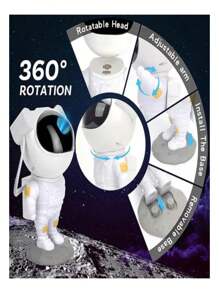 Astronauta Proyector De Estrellas Galaxia Lampara Mesa Noche - Blanco - Ver 3